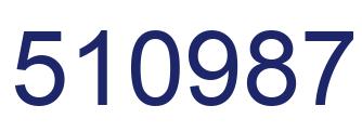 Number 510987 blue image