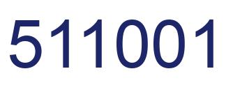 Number 511001 blue image