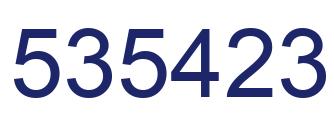 Number 535423 blue image