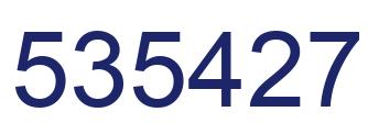 Number 535427 blue image