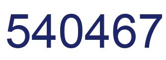 Number 540467 blue image