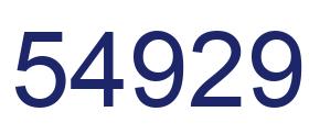 Number 54929 blue image