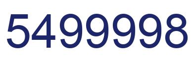 Number 5499998 blue image