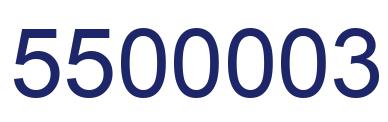 Number 5500003 blue image