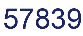 Number 57839 blue image
