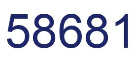 Number 58681 blue image