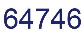 Number 64746 blue image