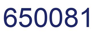 Number 650081 blue image