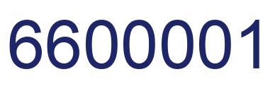 Number 6600001 blue image