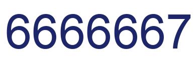 Number 6666667 blue image