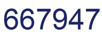 Number 667947 blue image