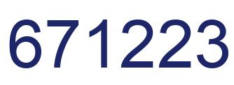 Number 671223 blue image