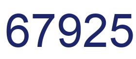 Number 67925 blue image