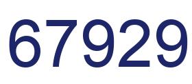 Number 67929 blue image