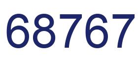 Number 68767 blue image