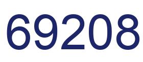 Number 69208 blue image
