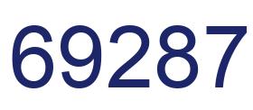 Número 69287 imagen azul