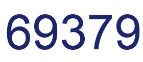Number 69379 blue image