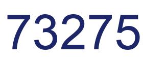 Number 73275 blue image