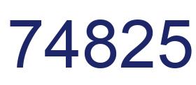 Number 74825 blue image