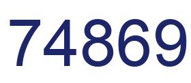 Number 74869 blue image