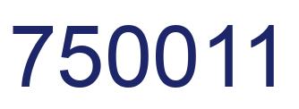 Number 750011 blue image