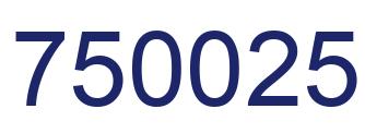 Number 750025 blue image