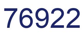 Number 76922 blue image