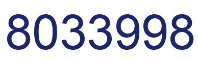 Number 8033998 blue image