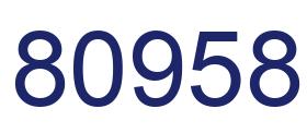 Number 80958 blue image
