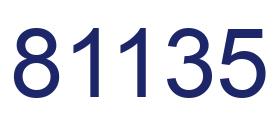Número 81135 imagen azul