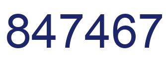 Number 847467 blue image