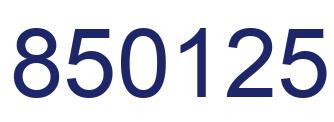 Number 850125 blue image