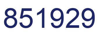 Number 851929 blue image
