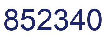 Number 852340 blue image