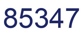 Number 85347 blue image