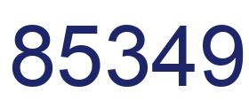 Number 85349 blue image