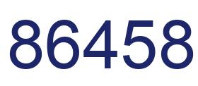 Number 86458 blue image
