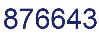 Number 876643 blue image