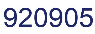 Number 920905 blue image