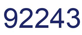 Number 92243 blue image
