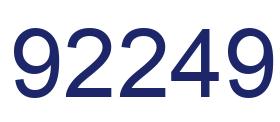 Number 92249 blue image