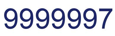 Number 9999997 blue image
