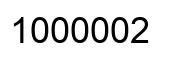 Number 1000002 black image