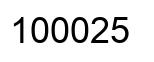 Number 100025 black image
