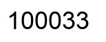 Number 100033 black image