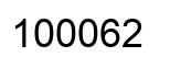 Number 100062 black image
