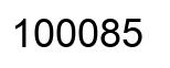 Number 100085 black image