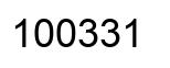 Number 100331 black image