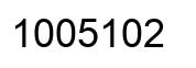 Number 1005102 black image